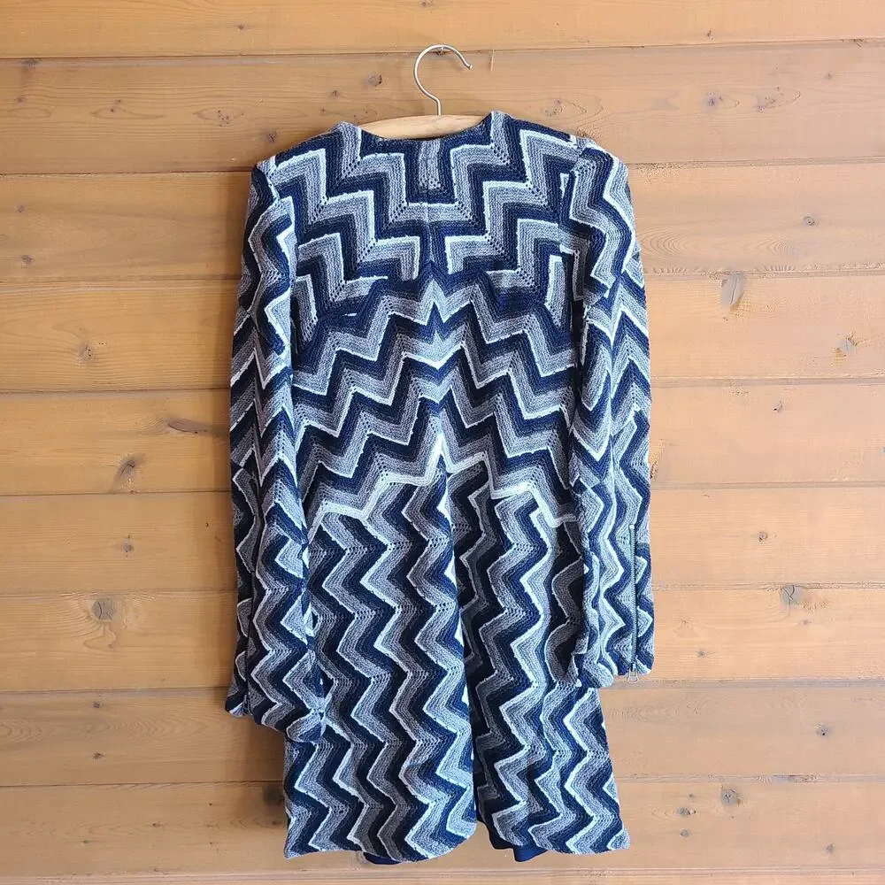 Free People Dress Rhiannon Chevron Knit Retro Boho NWT Medium Black Combo Disco - Picture 4 of 5